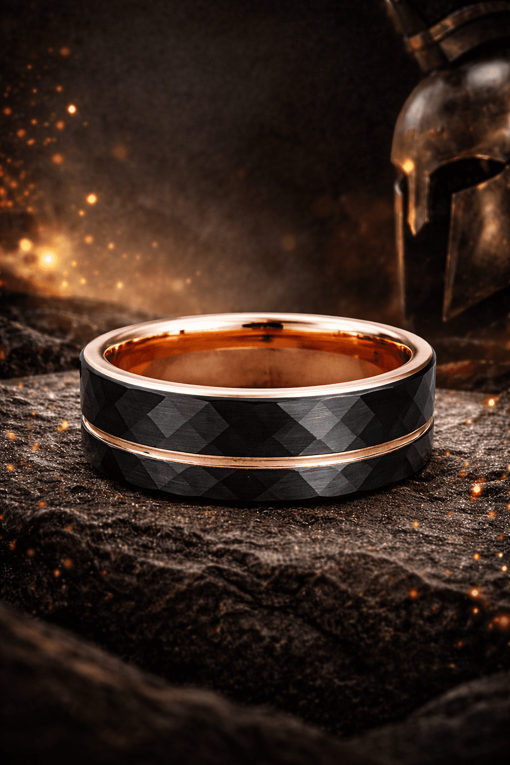 Obsidian Rose Gold Apex Tungsten Band 8mm - Image 2