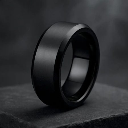 Black ring on a dark gray background