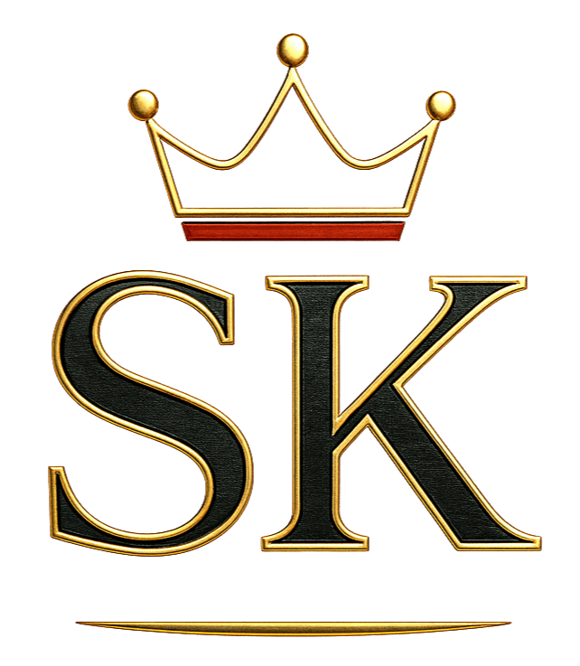 Logo of Spartan Kings featuring the letters SK with a crown above and a textured background.