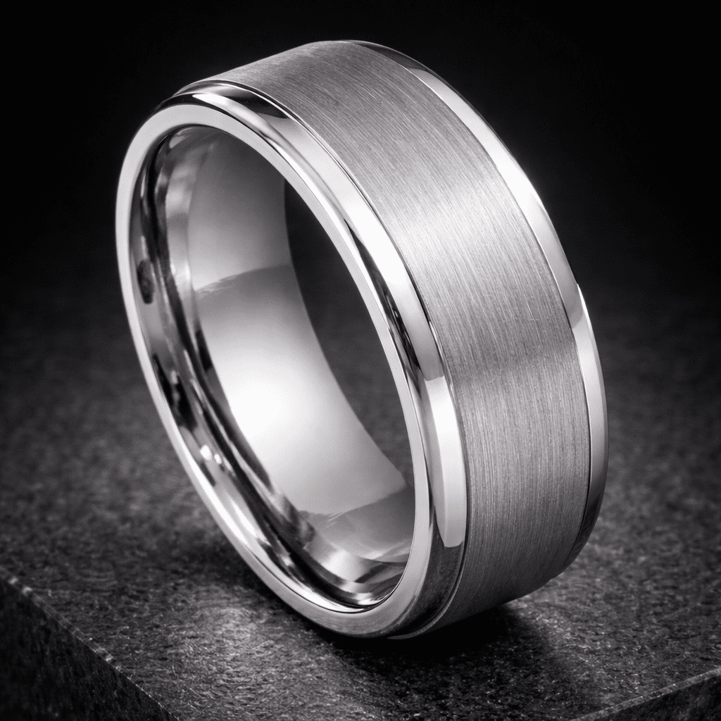 Lunar Silver Tungsten Band 8mm