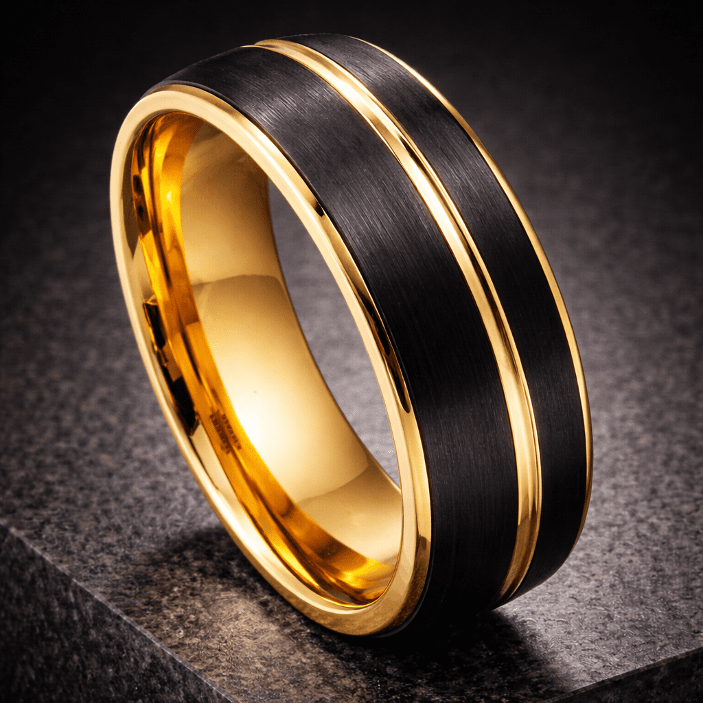 Onyx Sovereign Tungsten Band 8mm