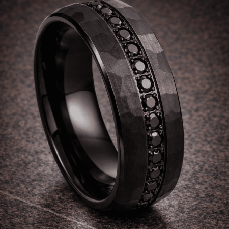 Onyx Shadow Tungsten Band 8mm