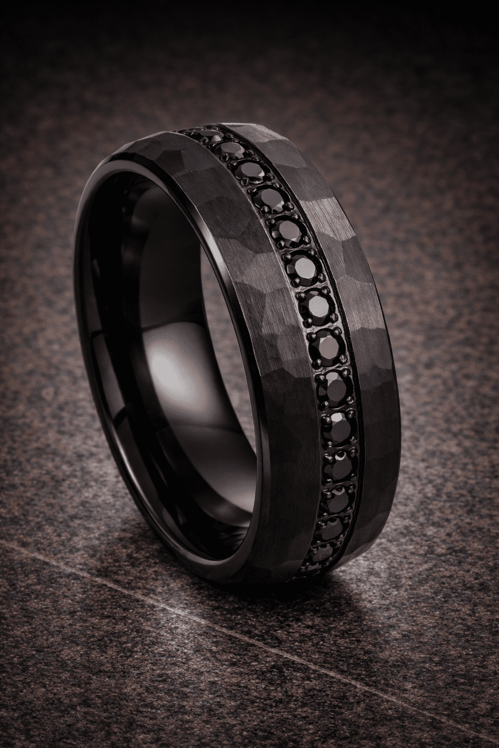 Onyx Shadow Tungsten Band 8mm