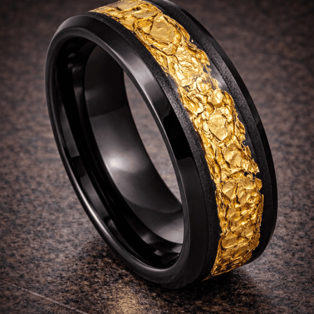 Dominus Gold Inlay Tungsten Band 8mm
