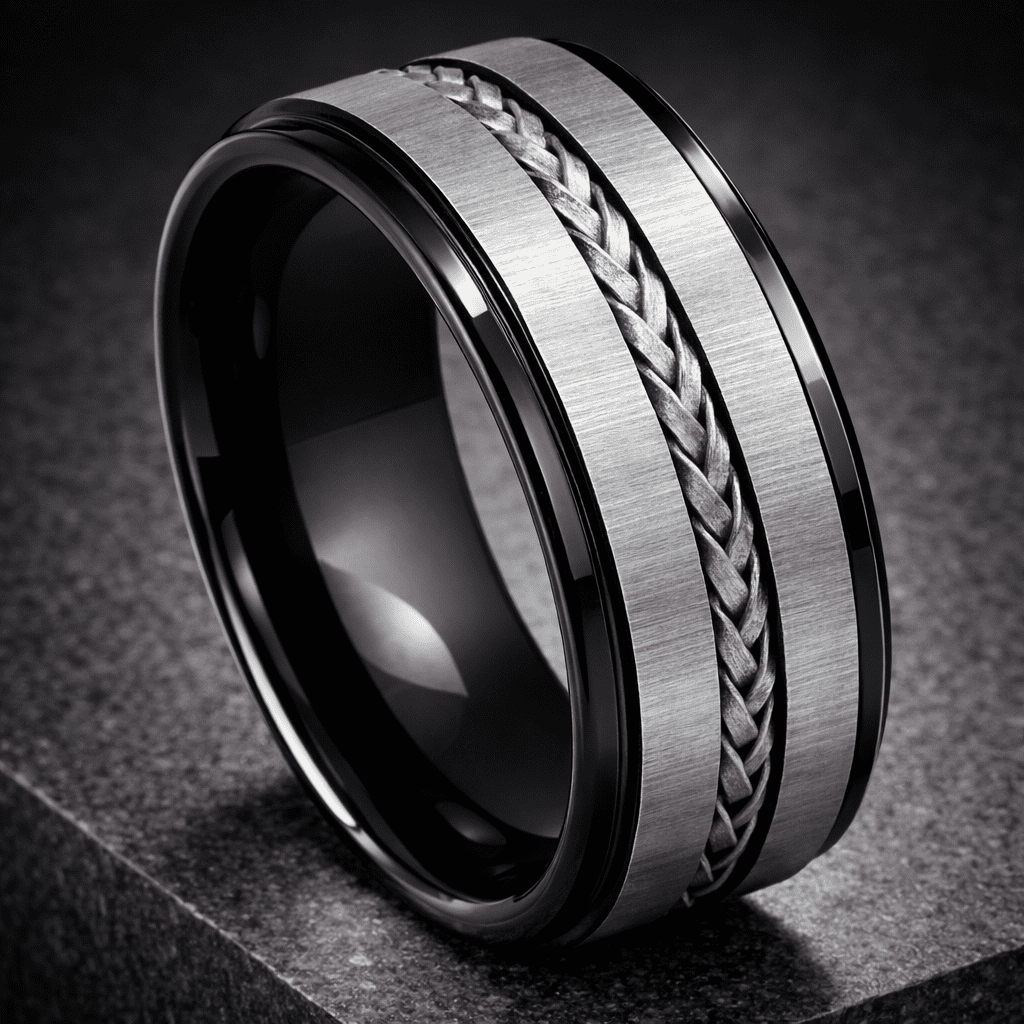 Titans Midnight Braid Tungsten Band 8mm