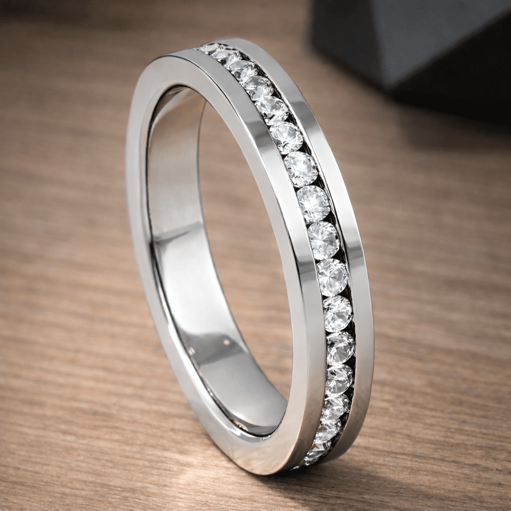 Valeria White Eternity Titanium Band 4mm